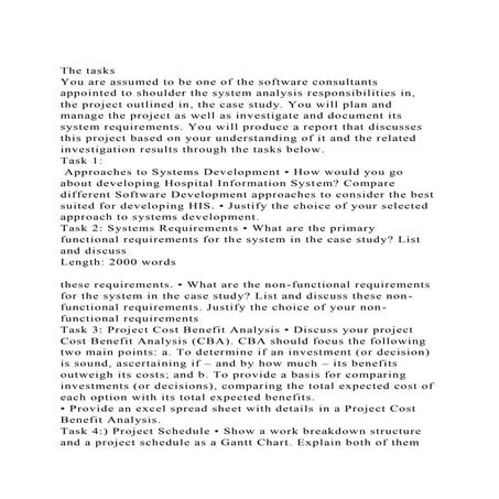 The tasks You are assumed to be one of the software consultants .docx