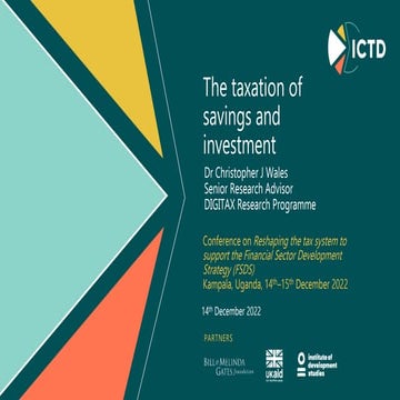 The taxation of savings and investment – Christopher Wales | PPTX