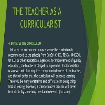 Teacher as curricularist | PPTX