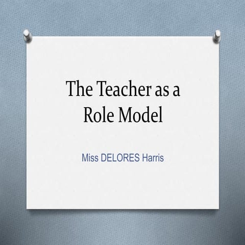 The teacher as a role model