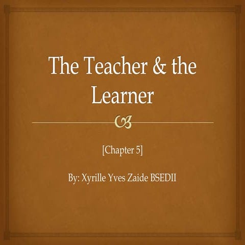 The teacher & the learner