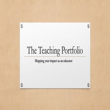 The Teaching Portfolio