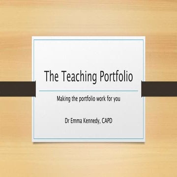 The online teaching portfolio