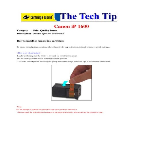 The tech tip   canon i p-1600