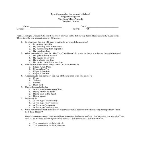 The tell tale heart test