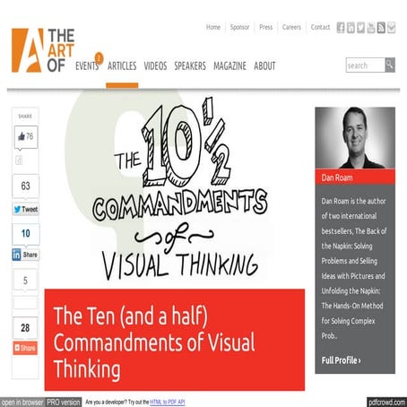 The ten (and a half) commandments of visual thinking