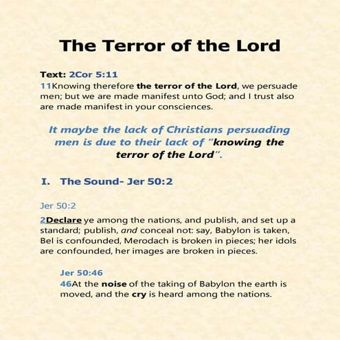 Terror Of The Lord Meaning : 32 Bible Verses about Terror Of God – SEWPFE