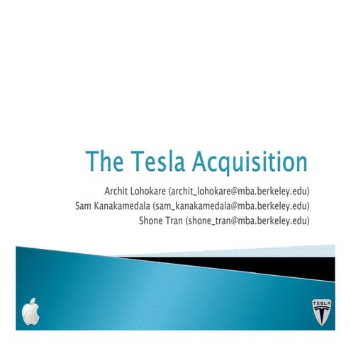 Tesla Motors' Acquisition By Apple
