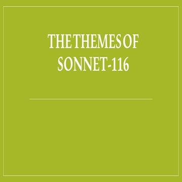 The themes of sonnet 116