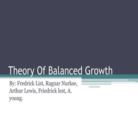 The theory of balanced growth