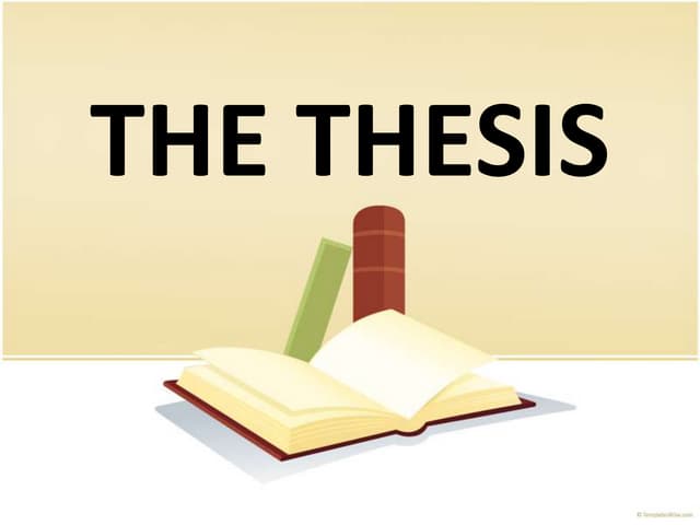 The thesis and its parts