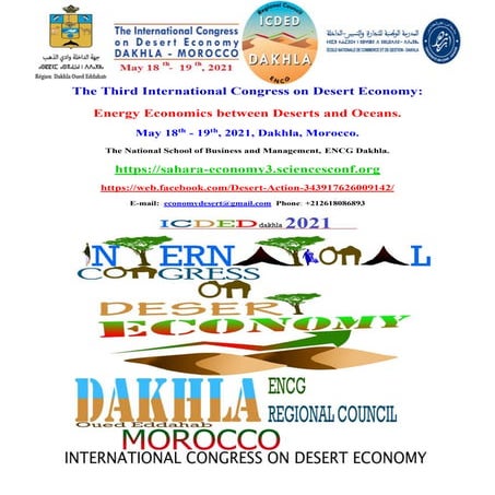 The Program. ENCG Dakhla. Third International Congress on Desert ...
