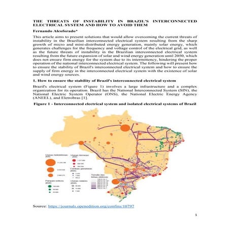 THE THREATS OF INSTABILITY IN BRAZIL'S INTERCONNECTED ELECTRICAL SYSTEM AND H...