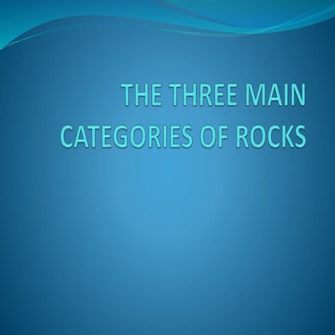 The three main categories of rocks