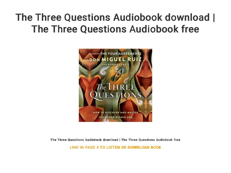 The Three Questions Audiobook download The Three Questions Audioboo…