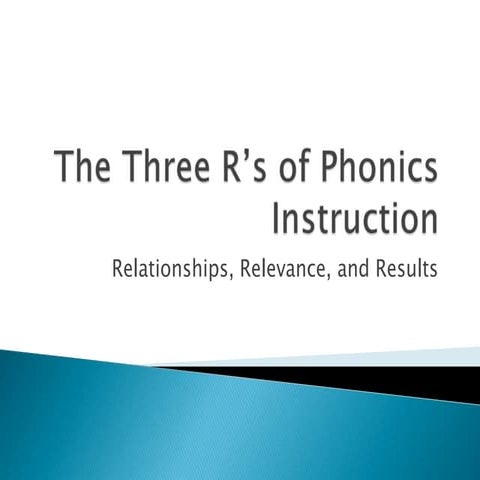 The Three R's of Phonics Instruction:  Relationships, Relevance, and Results