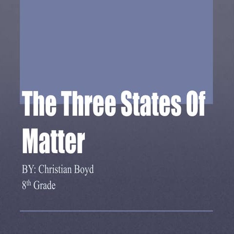 The three states of matter