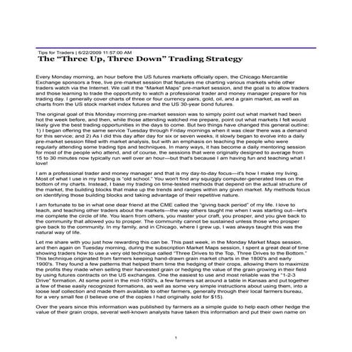 Tim Morge, The three up three down trading strategy