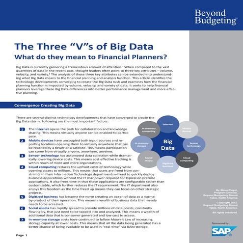 The Three "V"s of Big Data