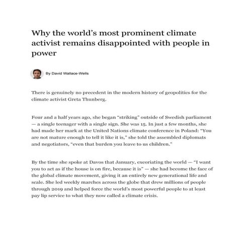 The Thunberg Interview: Why the world’s most prominent climate activist ...