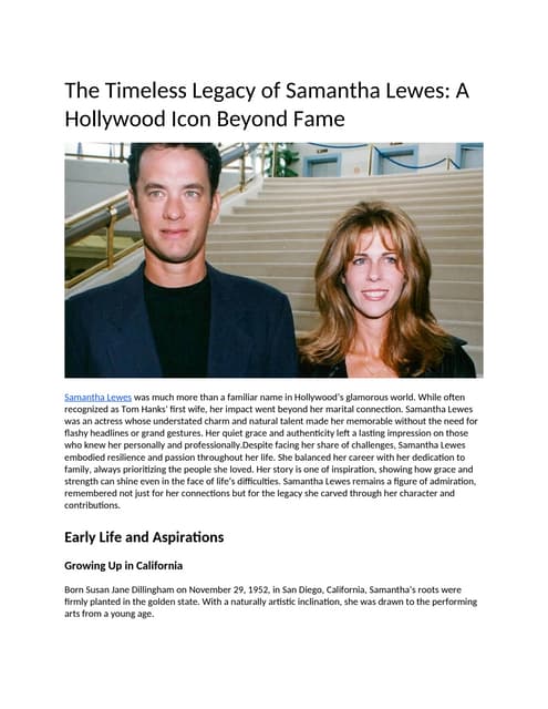 Samantha Lewes_ A Remarkable Life Beyond the Spotlight.docx