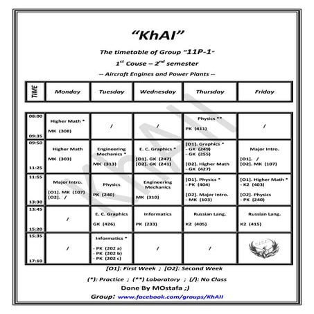 Class timetable mac1103 a | DOCX