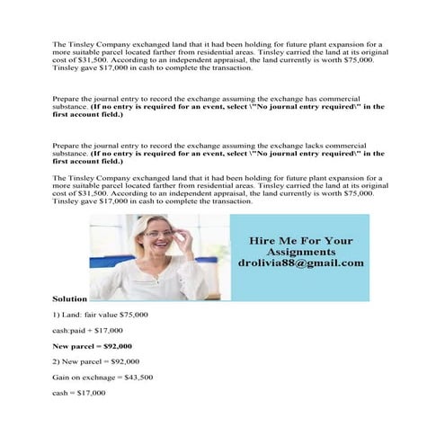 The Tinsley Company exchanged land that it had been holding for future.docx