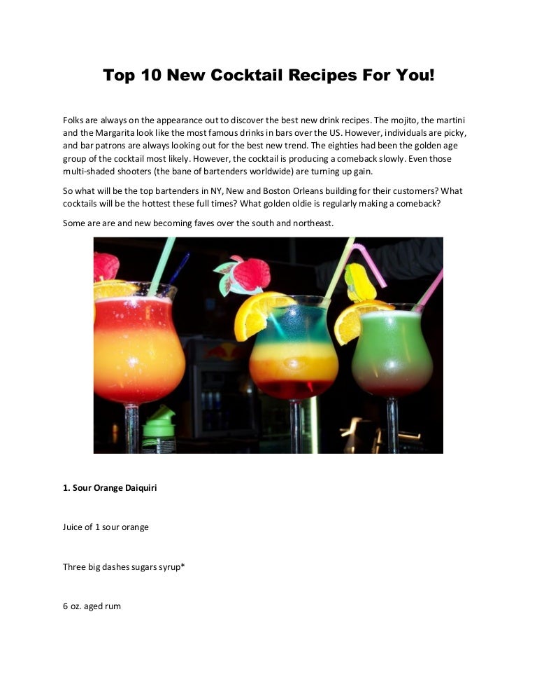 The top 10 best cocktail recipes