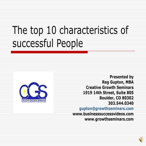 The top 10 characteristics of successful people