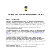 The top 10  cloud service providers of 2021