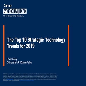 The top 10 strategic technology trends for 2019.
