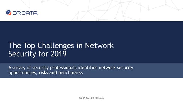 The top challenges to expect in network security in 2019  survey report 