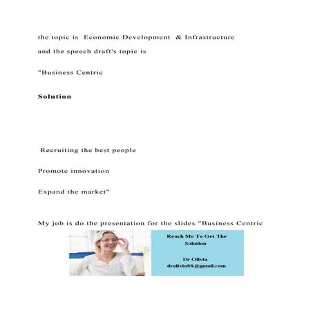 the topic is Economic Development & Infrastructureand the spee.docx