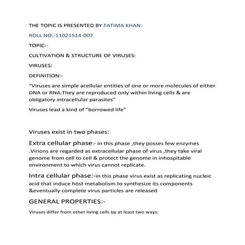 Viruses structure and classification | PPTX