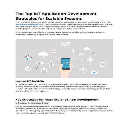 The Top IoT Application Development Strategies for Scalable Systems