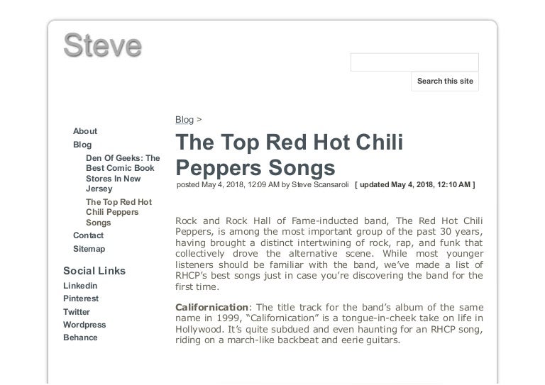The Top Red Hot Chili Peppers Songs the top red hot chili peppers songs