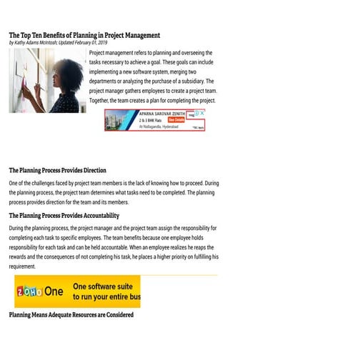 The top ten benefits of planning in project management   chron.com