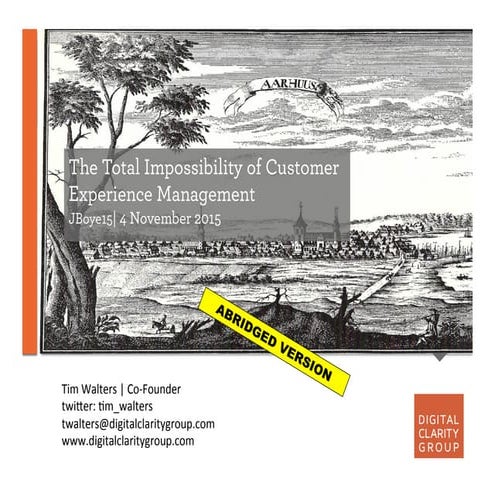 The total impossibility of customer experience management