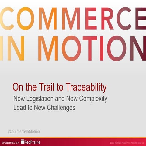 On The Trail to Traceability