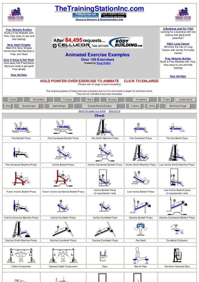 training station 100 exercises