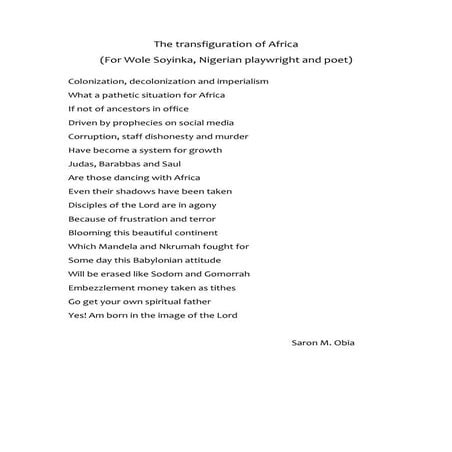 The transfiguration of Africa