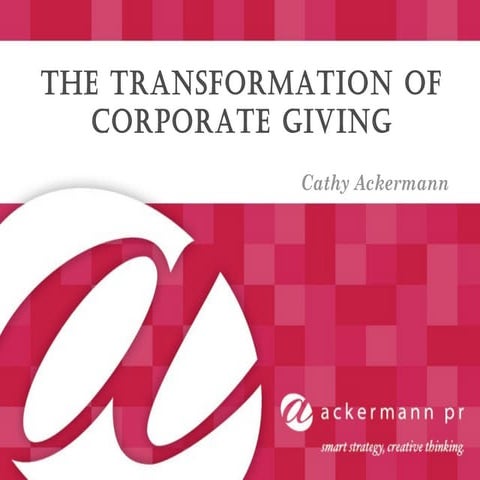 The Transformation of Corporate Giving