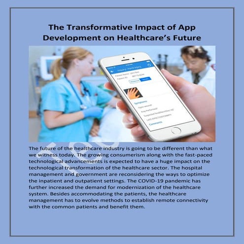 Future of Digital Health And App Development | PPTX