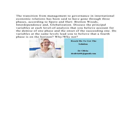 The transition from management to governance in international econom.docx