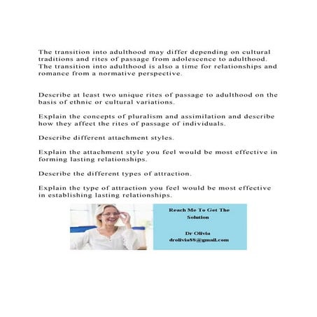 The transition into adulthood may differ depending on cultural t.docx