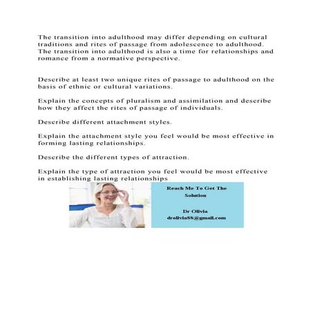 The transition into adulthood may differ depending on cultural tradi.docx