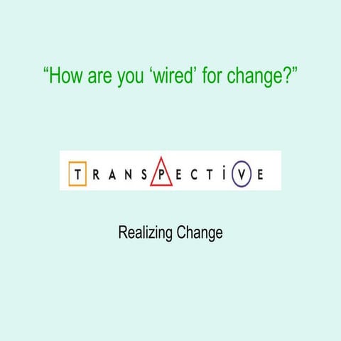 The Transpective Group Apqc Realizing Change March 2005 Houston Texas