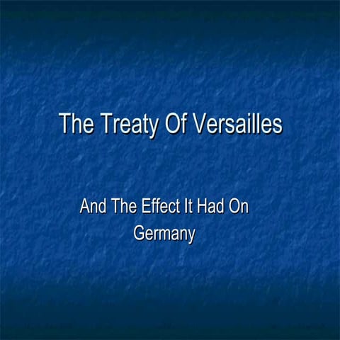 The Treaty Of Versailles