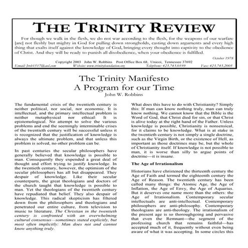 The trinity review, a the trinity manifest
