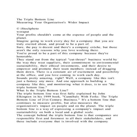 The triple bottom line measuring your organizations wider impact